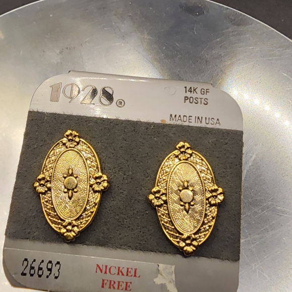 1928 Jewelry - 1928 Pierced Back Earrings